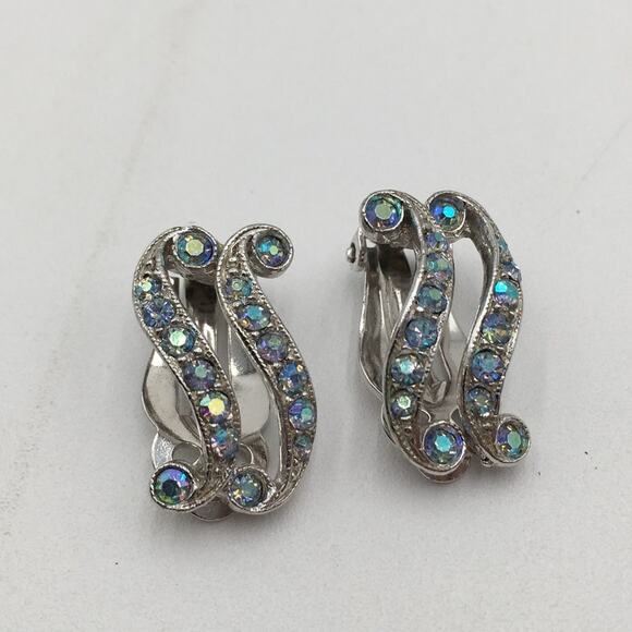 Vintage BOGOFF Silver Tone Crystal Necklace Bracelet Earring Set in Original Box - Picture 5 of 10